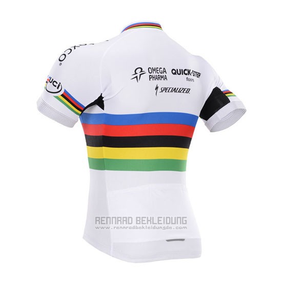 2016 Fahrradbekleidung UCI Weltmeister Lider Quick Step Wei Trikot Kurzarm und Tragerhose